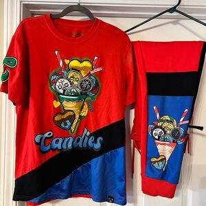 CIVILIZED MENS SWEATPANTS MATCHING TEE SIZE MEDIUM- EUC SUPERIOR QUALITY ITEMS